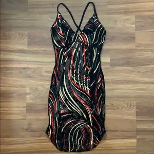 Black Sequin Mini Dress